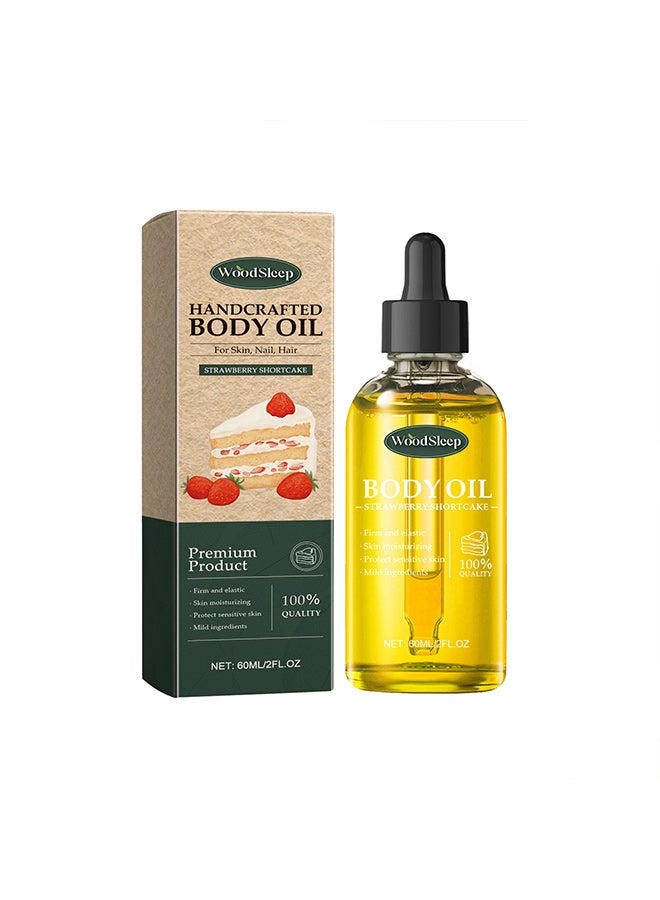 وودسليب زيت الجسم ستراوبيري شورت كيك الفراولة، زيت تدليك منعش ومرطب ومغذي ومنعم للجسم بالكامل - Image 1