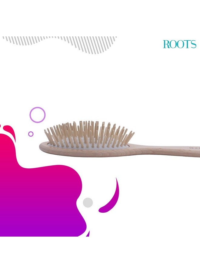 روتس - فرشاة شعر خشبية - للرجال والنساء - WPO-BW - Image 4