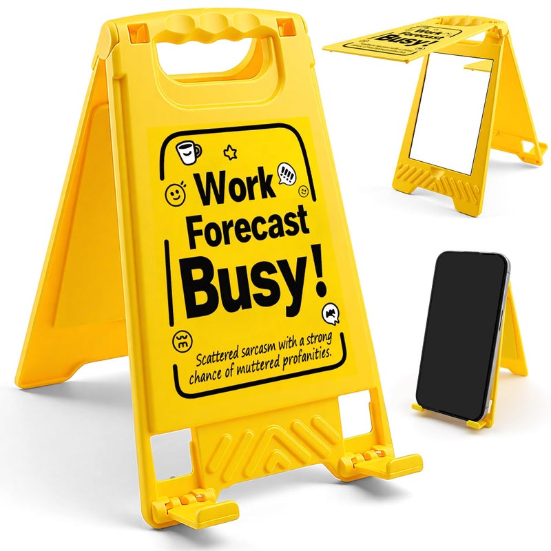 HRPHRP Office Decor Desk Accessories for Women - Gag Gifts for Men Office Decorations for Work, Unique Funny Desktop Decor Sign for Coworker Teammate Employee Boss(Work Forecast Busy) - Image 1