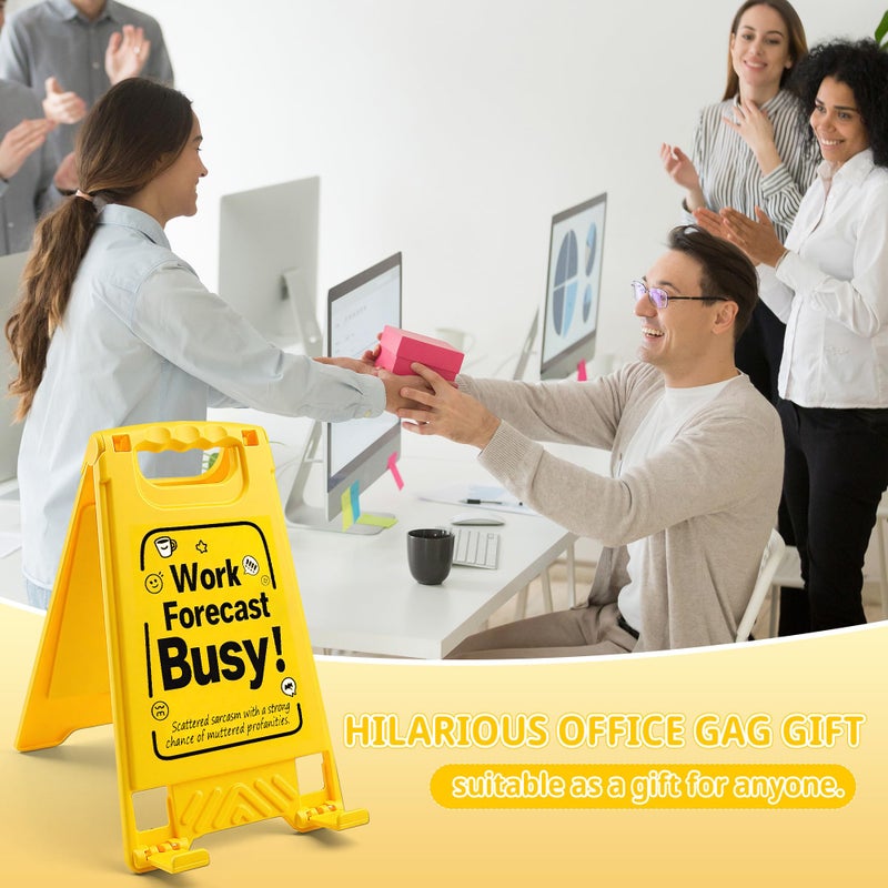 HRPHRP Office Decor Desk Accessories for Women - Gag Gifts for Men Office Decorations for Work, Unique Funny Desktop Decor Sign for Coworker Teammate Employee Boss(Work Forecast Busy) - Image 5