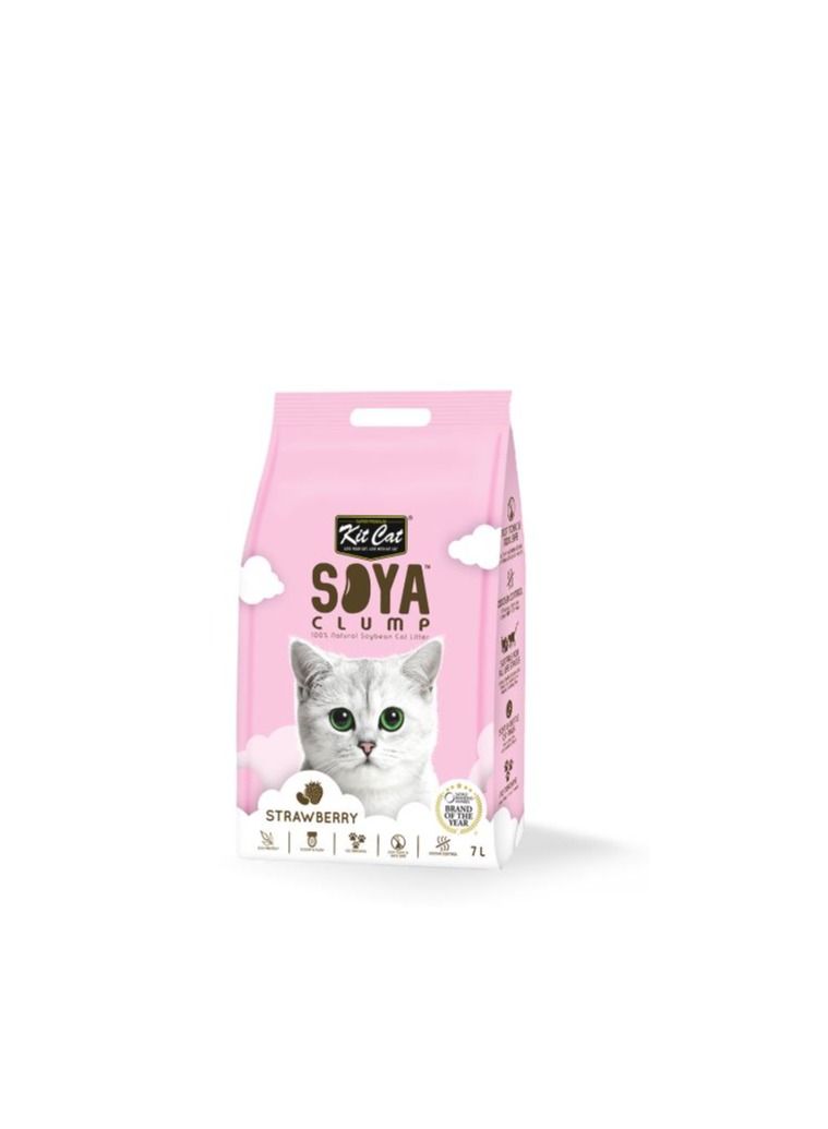 Kit Cat Soya Clump Soybean Cat Litter 7L- Strawberry
