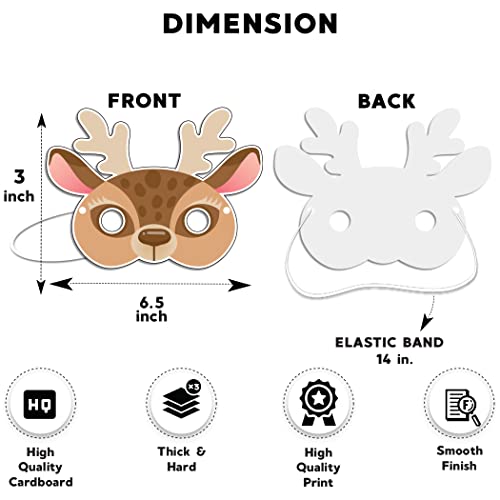 Festiko® Animal Theme Face Masks (16 Pcs), Animal Jungle Theme Party Supplies, Return Gifts for Kids, Jungle Theme Party Items,Face Masks for Kids - Image 3