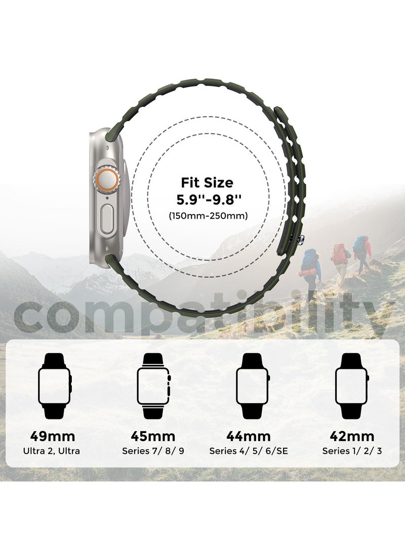 SYOSI Magnetic Sport Band for Apple Watch Ultra - 49mm, 45mm, 44mm, 42mm, Silicone Strap for Women and Men, Fits iWatch SE/SE2 & Series 9/8/7/6/5/4, Ultra 2/Ultra - Image 2