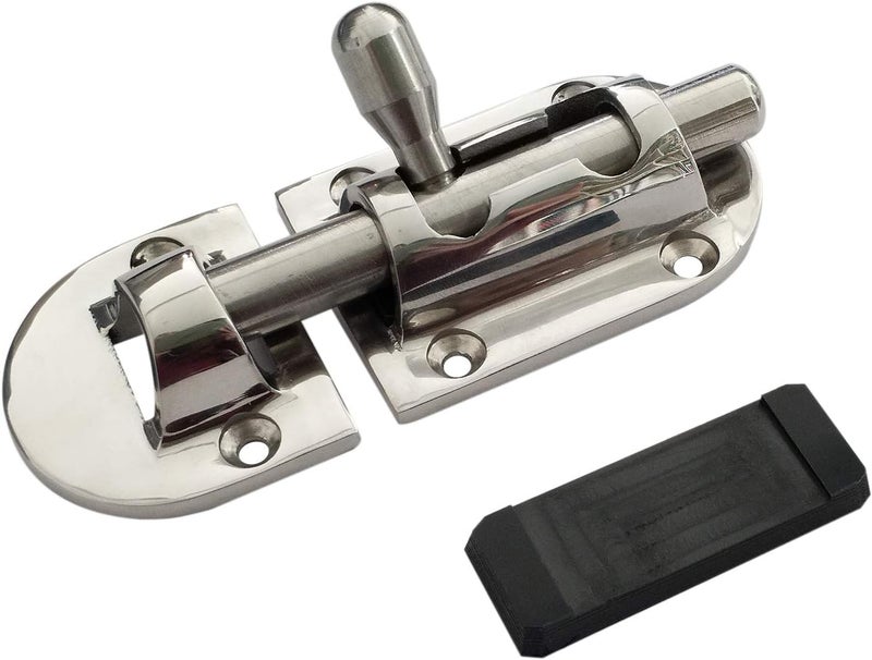 keehui Marine 316 Stainless Steel Heavy Duty 3-5/8 Inch Locker Latch Slide Barrel Bolt for Marine Boat Window/Door/Hatch/Cabinet - Image 1