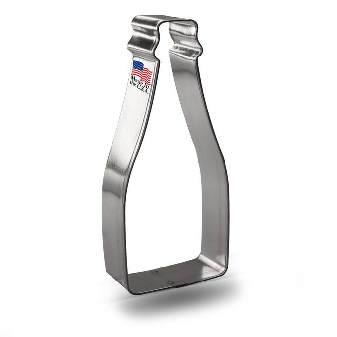 CHAMPAGNE BOTTLE COOKIE CUTTER 45 INCH TIN PLATED STEEL COOKIE CUTTERS CHAMPAGNE BOTTLE COOKIE MOLD