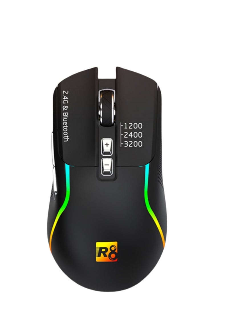 Wireless Gaming Mouse, Ultra-Lightweight,3600 DPI, 5 Programmable Buttons, Long Battery Life, Compatible with PC / Mac - Black