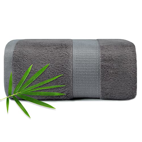 CANFOISON Extra Large Bath Towels Sheet for Body, for Sensitive Skin, 1 Pack Dark Grey for Adult Kids Baby,for Luxury Hotels Gym Spa Super Soft Highly Absorbent Oversized Towels 35" x 70" - Image 1