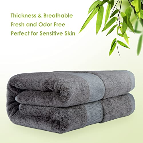 CANFOISON Extra Large Bath Towels Sheet for Body, for Sensitive Skin, 1 Pack Dark Grey for Adult Kids Baby,for Luxury Hotels Gym Spa Super Soft Highly Absorbent Oversized Towels 35" x 70" - Image 2