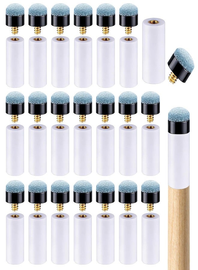 PCTCSHQ 20 Sets Pool Cue Tips Replacement Kit, Screw On Pool Stick Tips Billiard Cues Tips Replacement with White Pool Cue Stick Ferrules, 12mm/13mm, 10 Sets Each - Image 1