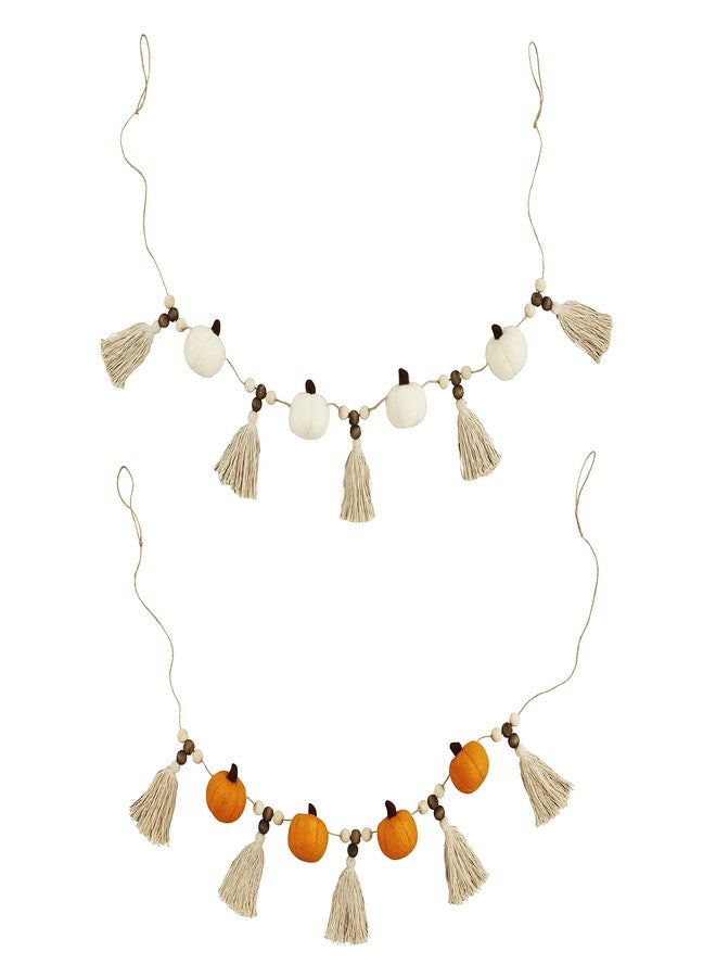 Mud Pie Pumpkin Tassel Garland, Orange, 60" - Image 2