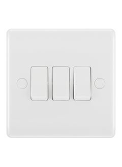 BG BG Nexus 20 Amp 10AX Triple 2 Way Round Edge Plate Switches  - Image 1