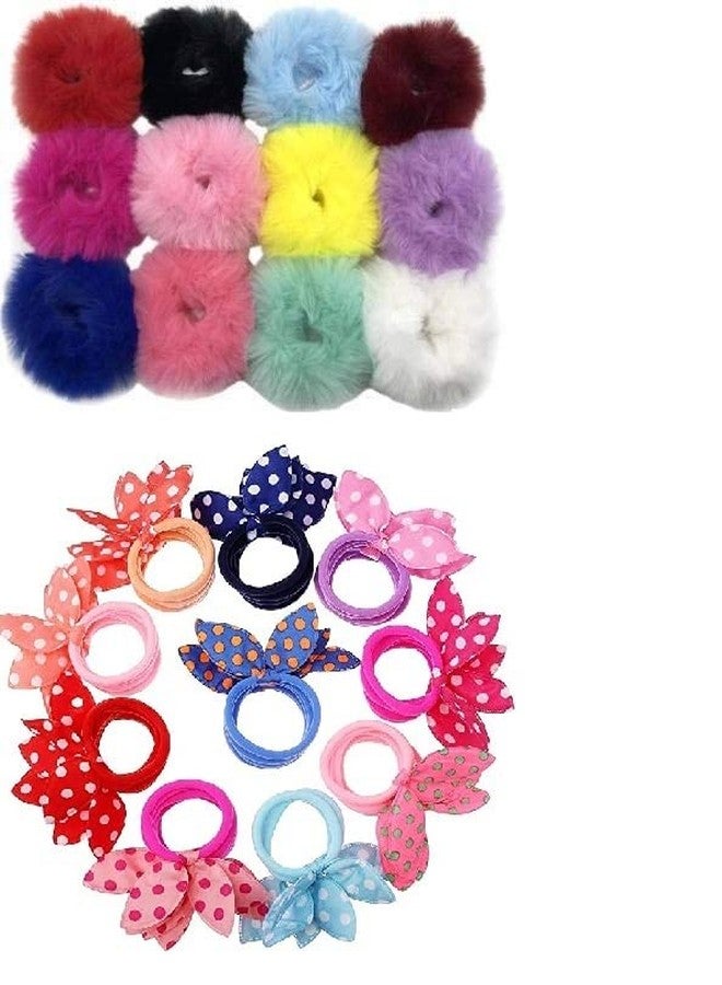 MPK PERFECT Combo kanya pujan gifts set hair band/fur hairband/hair tie For Kids Birthday Return Gifts Party Girls/Kanjak/Navratri Return Gifts pack of 12(6+6 Each Pattern) - Image 1