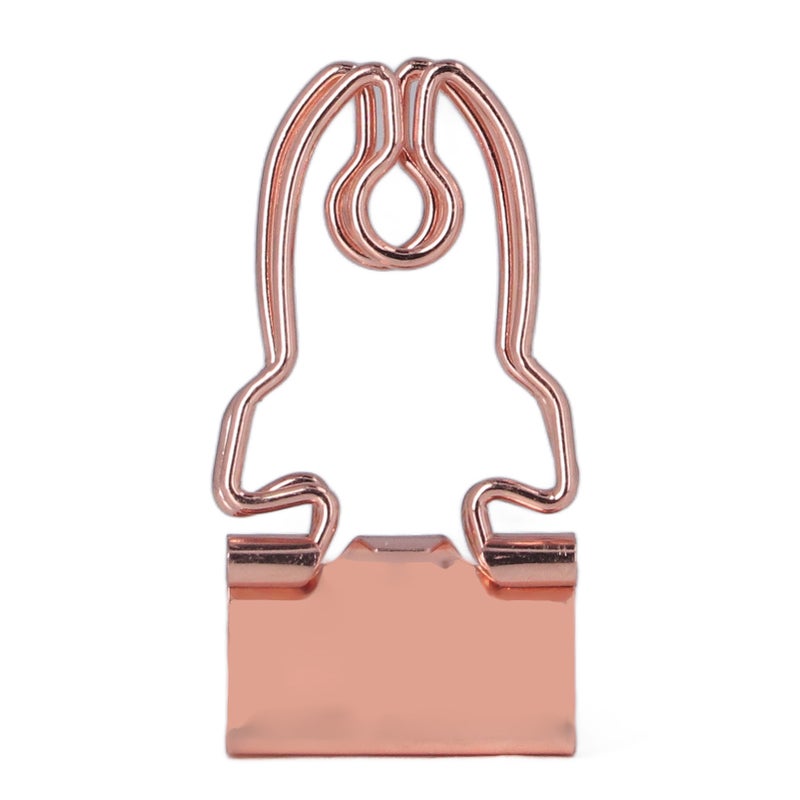 30 Pcs Binder Clips Cute Rose Gold Horn Pattern Handle Metal Small Binder Clips Office File Clips With Storage Box - Image 5