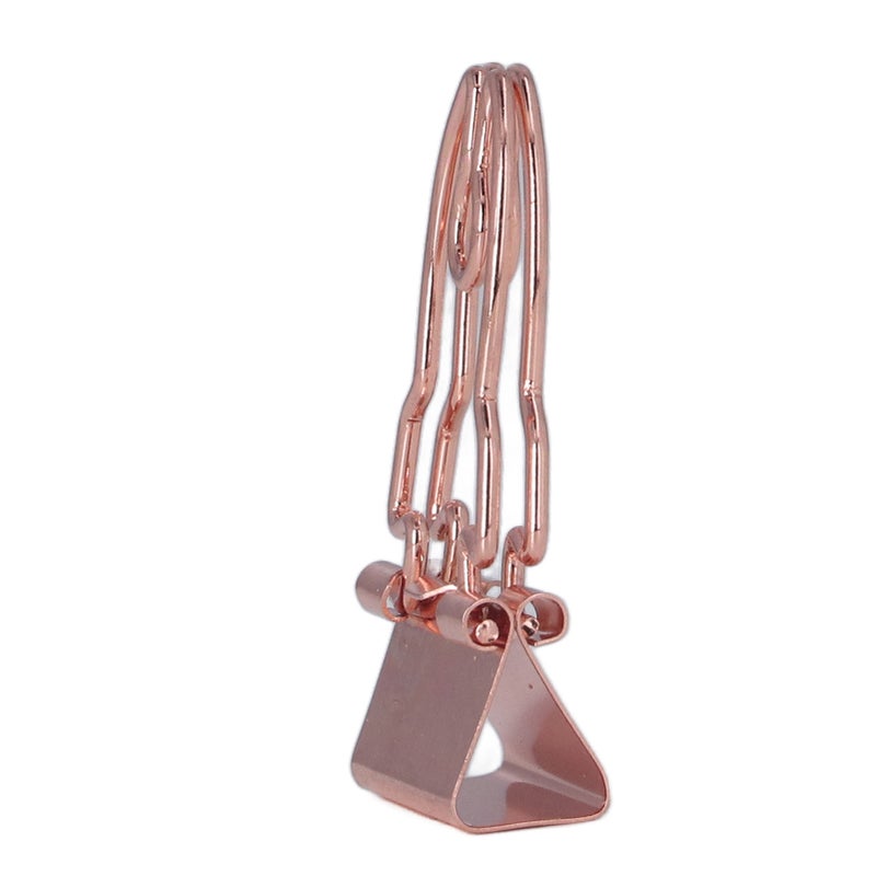 30 Pcs Binder Clips Cute Rose Gold Horn Pattern Handle Metal Small Binder Clips Office File Clips With Storage Box - Image 3