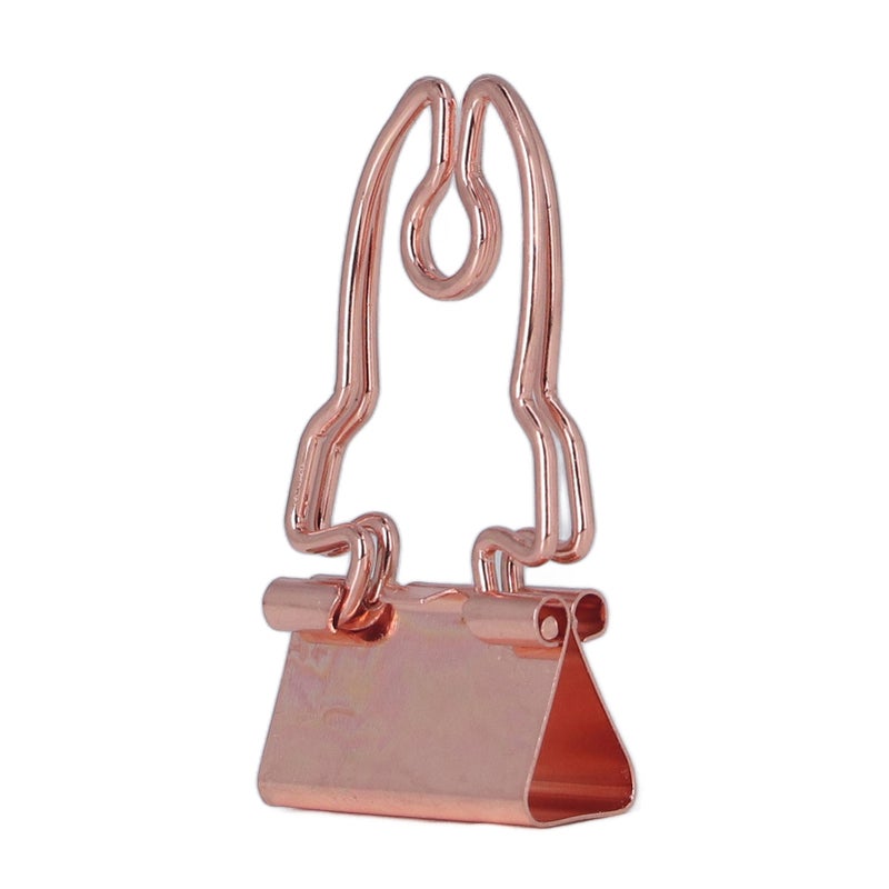 30 Pcs Binder Clips Cute Rose Gold Horn Pattern Handle Metal Small Binder Clips Office File Clips With Storage Box - Image 4