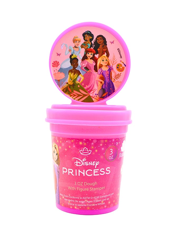 Disney Princess 3OZ Dough with Figure Stamper | Non-Toxic Clay for Kids | Creative Art Toy | Pink - Image 1