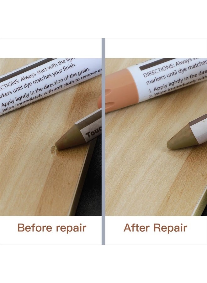 DEWEL - Furniture Markers Touch Up, Upgrade Wood Furniture Repair Kit, Premium Wood Scratch Repair Markers and Wax Sticks for Wood Stains Scratches Hardwood Wooden Floors Tables, Set of 17 - Image 1