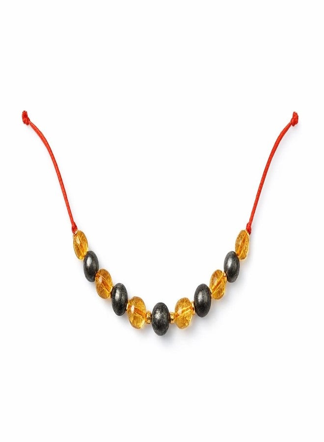 DEVAMA THE DIVINE Citrine Pyrite Crystal Rakhi – Success & Abundance Rakhi for Confidence, Wealth & Positive Energy - Image 1