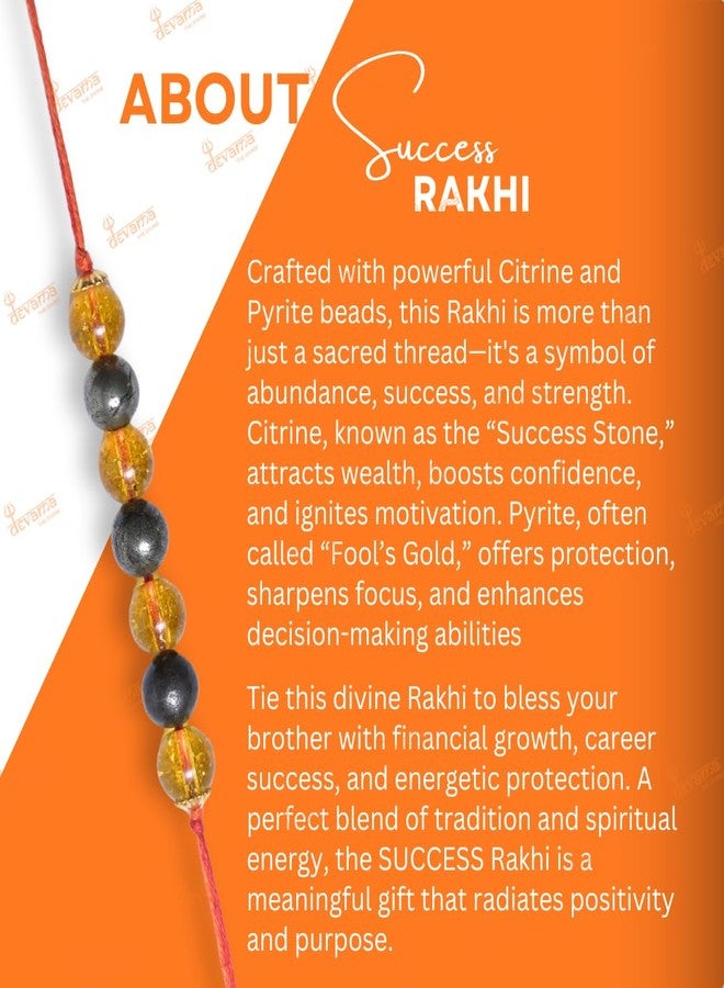 DEVAMA THE DIVINE Citrine Pyrite Crystal Rakhi – Success & Abundance Rakhi for Confidence, Wealth & Positive Energy - Image 4