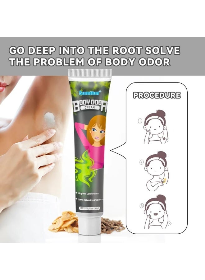 Sumifun Body Odor Neutralizing Cream with Herbal Ingredients, Underarm Freshness Solution, Sweat Control Support, Gentle Skin Care Formula, Long Lasting Deodorizing Effect for Daily Hygiene - Image 3