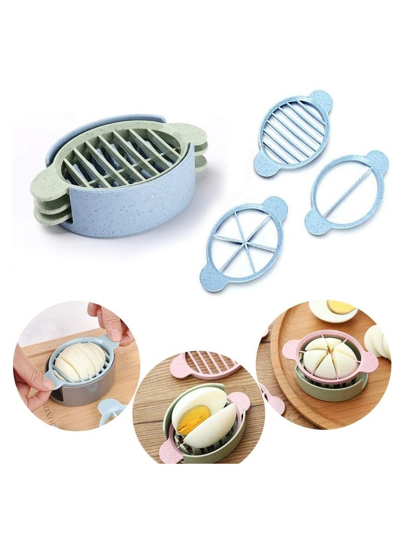 طقم قاطع البيض مع 3 قواطع لقطع البيض المسلوق إلى شرائح رقيقة سهل الاستخدام يدويًا - بدون طاقة بدون ضوضاء - رائع للسندويشات مع حامل القاطع أخضر - Image 1