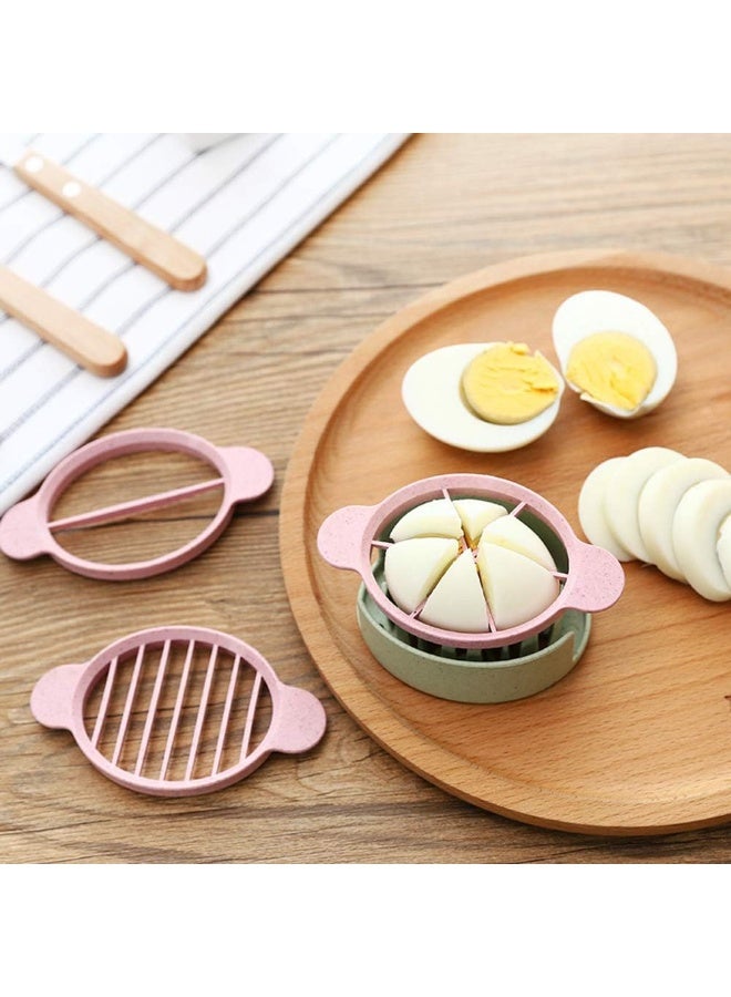 طقم قاطع البيض مع 3 قواطع لقطع البيض المسلوق إلى شرائح رقيقة سهل الاستخدام يدويًا - بدون طاقة بدون ضوضاء - رائع للسندويشات مع حامل القاطع أخضر - Image 5