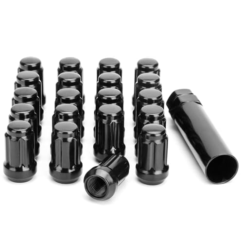 glorider 12mmx125 Lug Nuts for Maxima Altima G35 G37 20pcs M12x125 6 Spline Aftermarket Wheel Nuts Compatible with Nissan Infinit Sentra Rogue 350z Subaru Outback ForesterClosed End Tuner Nut with 1 Socket - Image 1