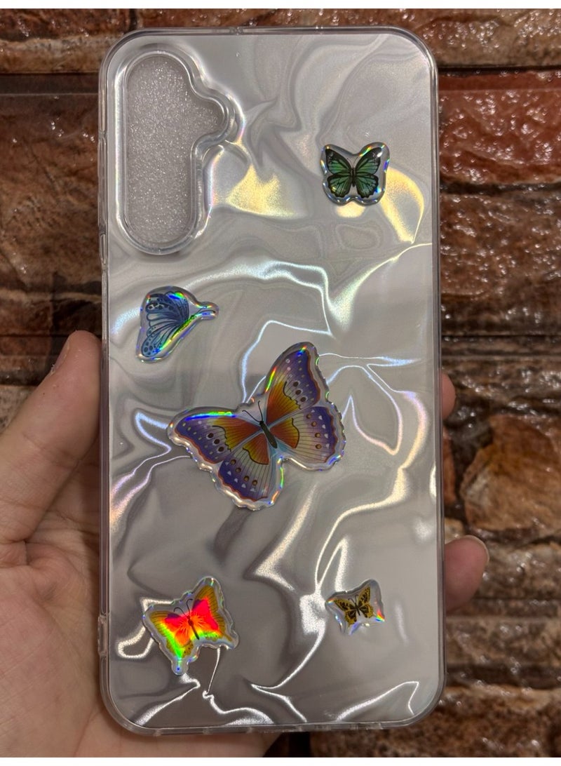 غطاء خلفي على شكل فراشة متوافق مع هاتف سامسونج A24