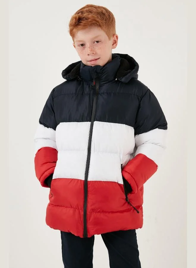 ليلا جاكيت مبطن بالقطيفة بغطاء رأس قابل للإزالة للأولاد