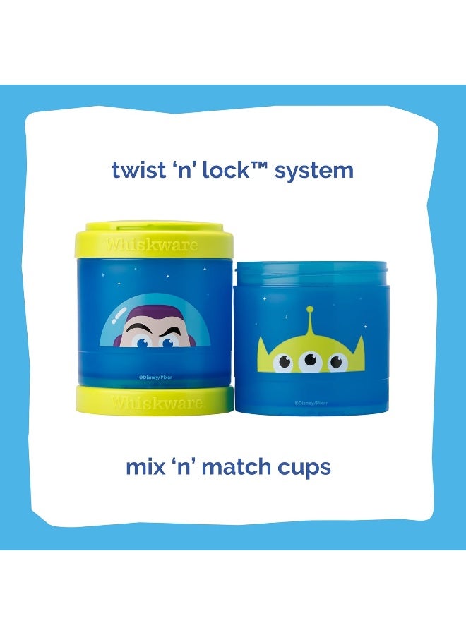 Whiskware Whiskware Containers for Toddlers and Kids 3 Stackable Snack Cups for School and Travel, 1/3 cup+1 cup+1 cup, Buzz Lightyear - Image 3
