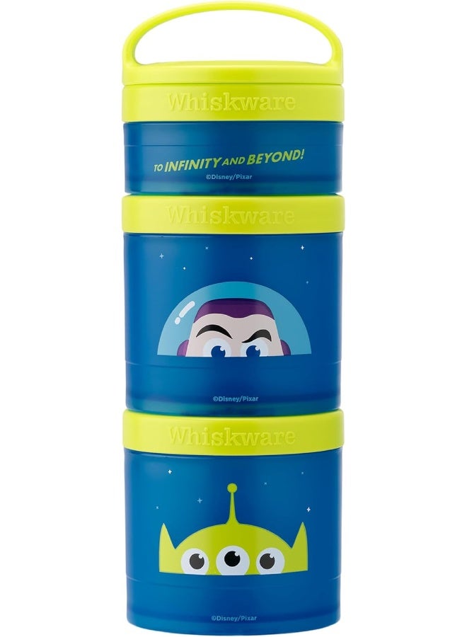 Whiskware Whiskware Containers for Toddlers and Kids 3 Stackable Snack Cups for School and Travel, 1/3 cup+1 cup+1 cup, Buzz Lightyear - Image 1