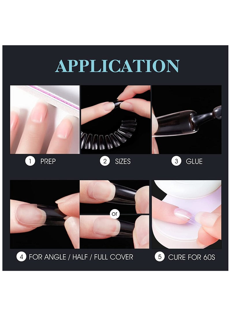 Remy Belle - Soft Gel Nail Tips Short Almond 240 Pcs 12 Sizes - Image 1
