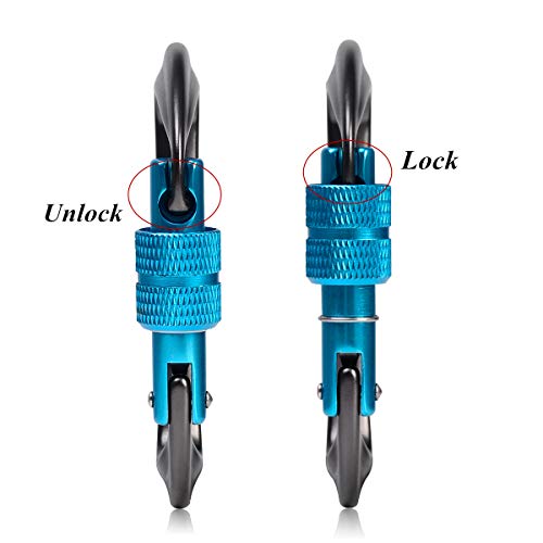 STURME Carabiner Clip 12KN Aluminium Wiregate Lightweight Heavy Duty Large Strong Durable D-Ring Hooks Spring Snap Link Keychain Clips Set for Hammock Improved Design for 2024 (Purple) - Image 4
