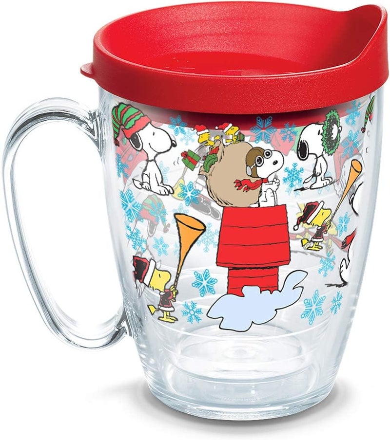 Tervis Peanuts Christmas Collage Made in USA Double Walled Insulated Tumbler Travel Cup Keeps Drinks Cold  Hot 16oz Mug Classic - Image 1