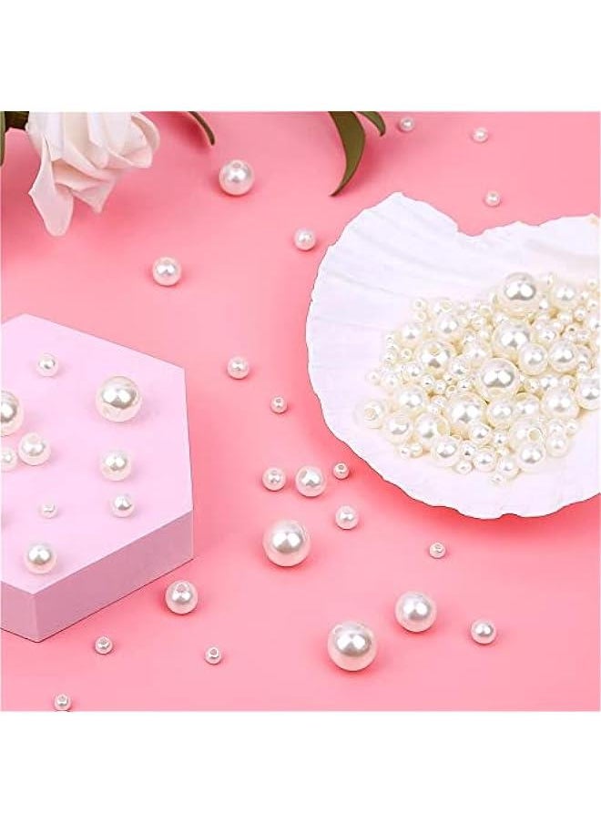 470 White Round Pearl Beads for Crafts DIY Necklaces Choker Jewelry Repair Making and Bracelet Pearls Crafting Hole