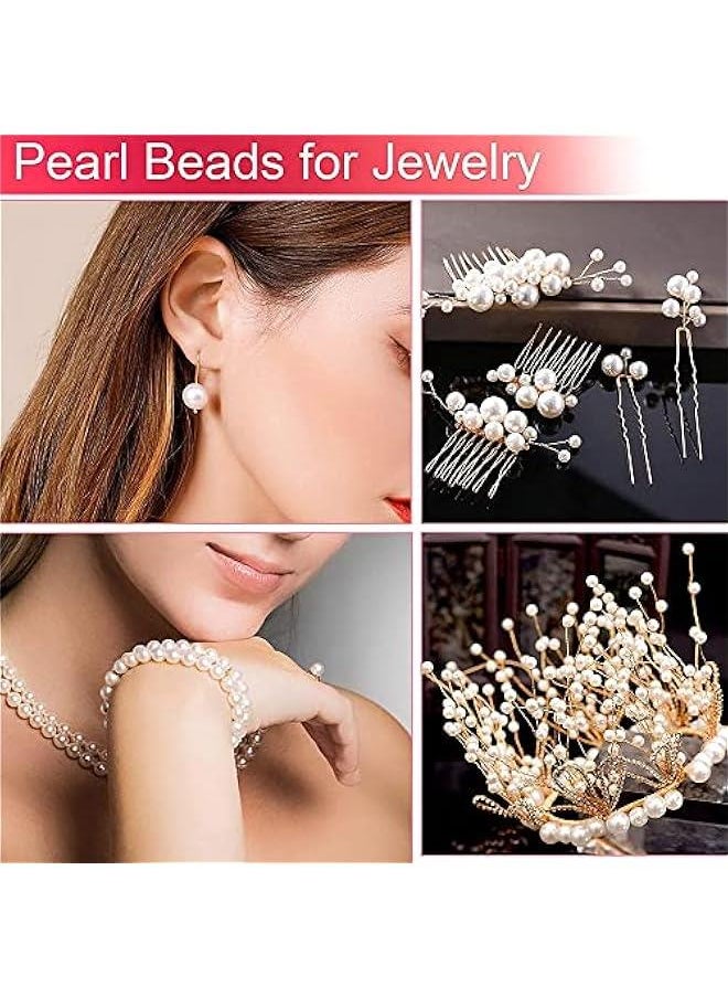 470 White Round Pearl Beads for Crafts DIY Necklaces Choker Jewelry Repair Making and Bracelet Pearls Crafting Hole