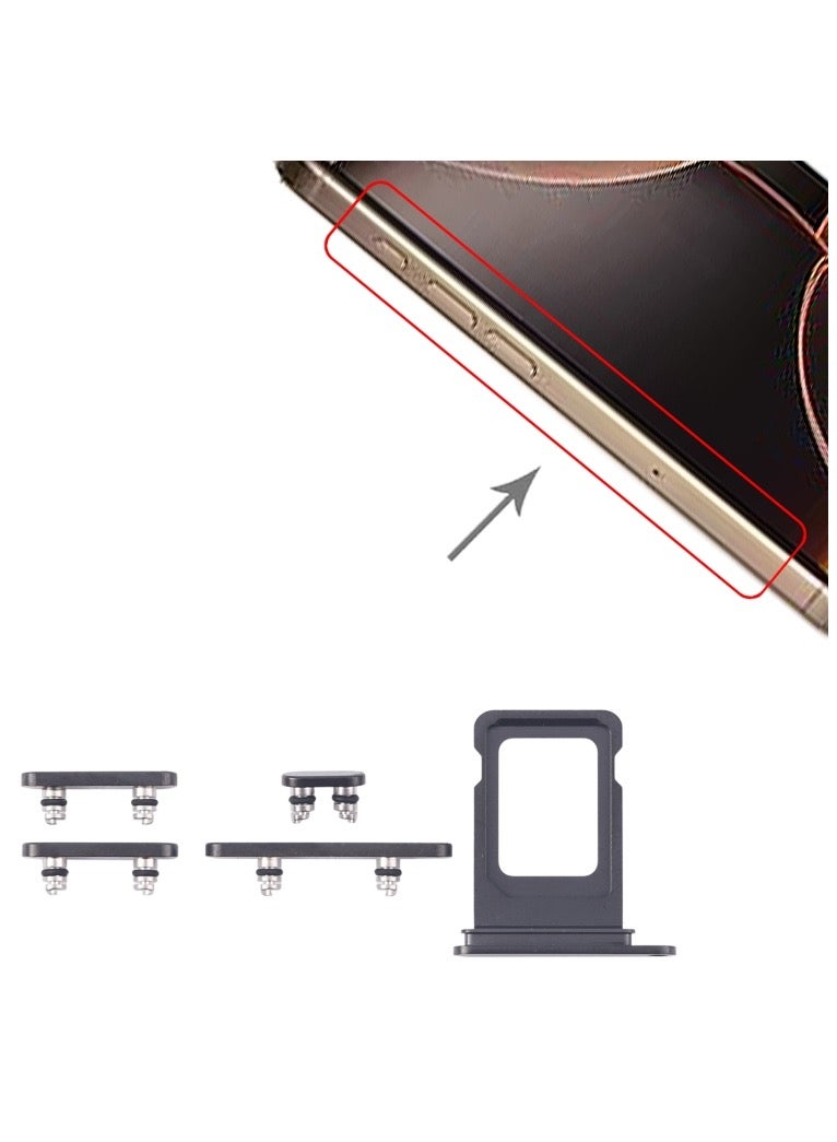 For iPhone 16 Pro Max Original SIM Card Tray + Side Keys - Black - Image 4