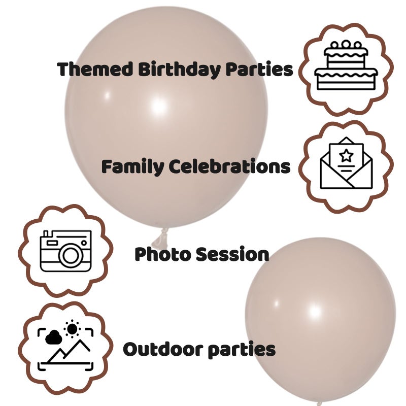 KUULBELA 110pcs Brown Balloon 12 inch, Brown Latex Balloons for Birthday Party Baby Shower Wedding(with 2 Ribbons). - Image 3