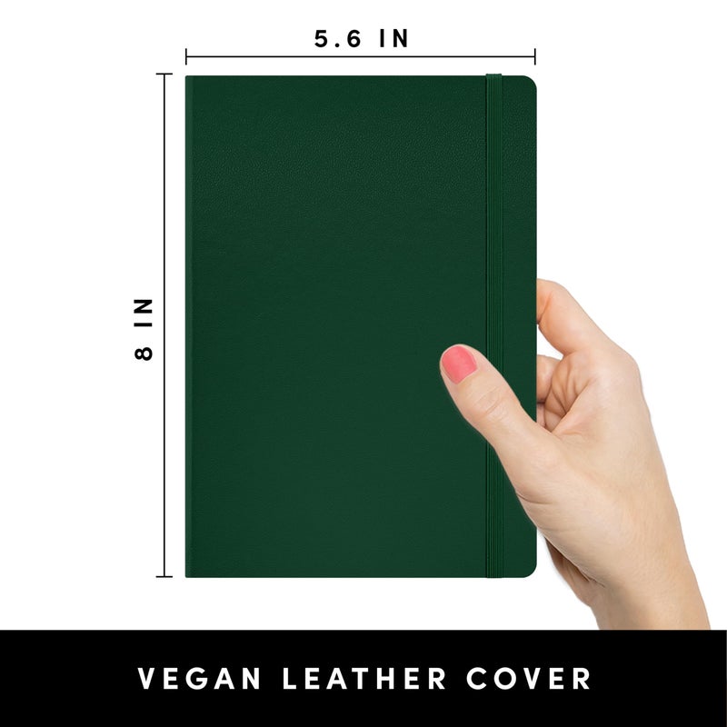 PAPERAGE Blank Journal Notebook, (Dark Green), 160 Pages, Medium 5.6 in x 8 in - 100 GSM Thick Paper â€“ Hardcover Journaling Notebook for Work, School, Note Taking or Sketching - Image 2
