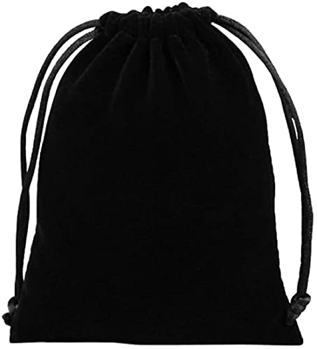 KUPOO 50 Pieces Wholesale Lot - Velvet Cloth Jewelry Pouches/Drawstring Bags 4" X 3" (black) - Image 1