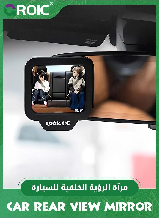 GROIC - Rear View Mirror Back Passenger Blind Spot Mirror, Car Side Mirror Wide Angle Rearview Mirror with Convex for Car SUV Rear Seat Car Door Open Safety,Adjustable Blind Spot Mirror - Image 1