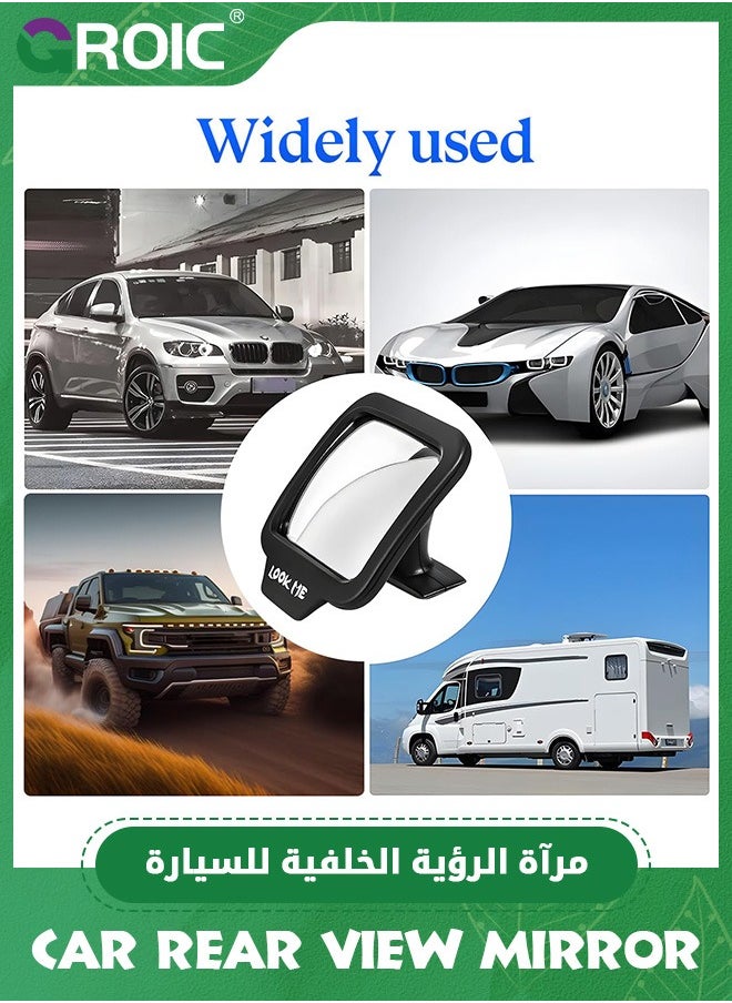 GROIC - Rear View Mirror Back Passenger Blind Spot Mirror, Car Side Mirror Wide Angle Rearview Mirror with Convex for Car SUV Rear Seat Car Door Open Safety,Adjustable Blind Spot Mirror - Image 1