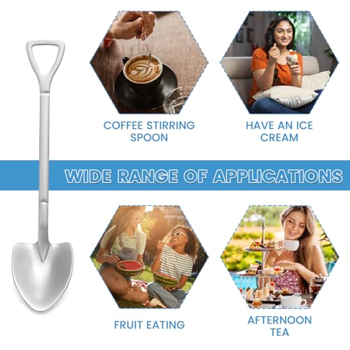 SZLFSX 20 Pack Shovel Shape Demitasse Espresso Mini Coffee Spoons, 4.7 Inches Stainless Steel, Small for Dessert, Tea, Appetizer, Party Supplies - Image 4