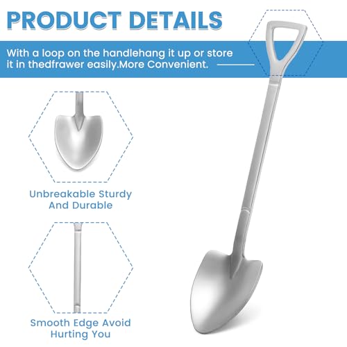 SZLFSX 20 Pack Shovel Shape Demitasse Espresso Mini Coffee Spoons, 4.7 Inches Stainless Steel, Small for Dessert, Tea, Appetizer, Party Supplies - Image 3