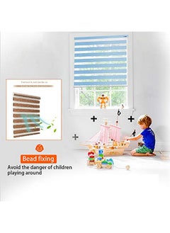 Zebra Blinds Zebra Blind for Windows Dual Layer Zebra Roller Shades Light Filtering Sheer Window Treatments Privacy Light Control for Day and Night, Color Beige, W120XH160CM  - Image 4