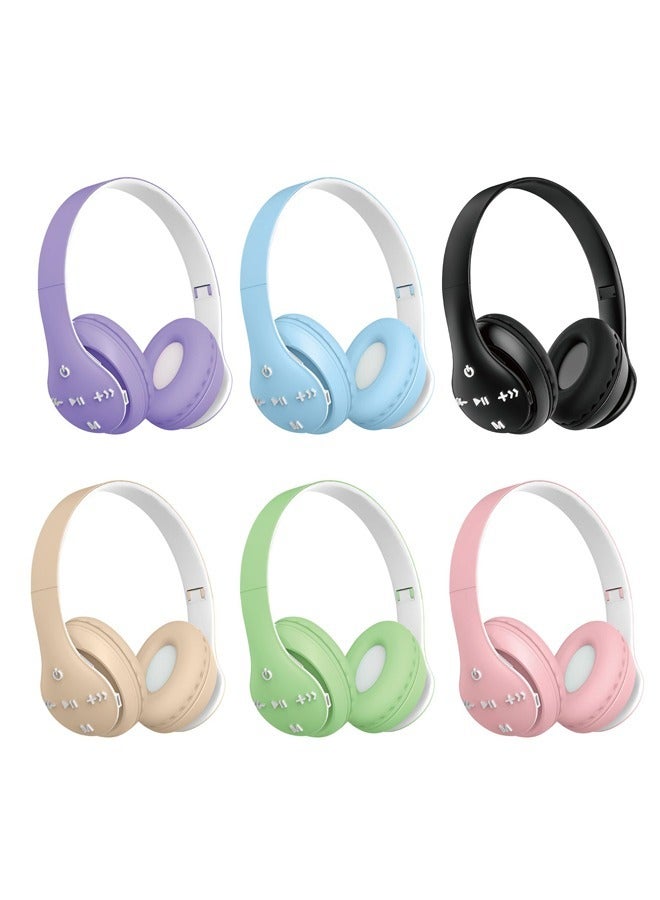 MIQIA ST93 Wireless Bluetooth Headphones Adjustable Foldable,ABS Bluetooth Compatible 5.1 Macaron Headsets,Support TF Card for Sports Pink - Image 4