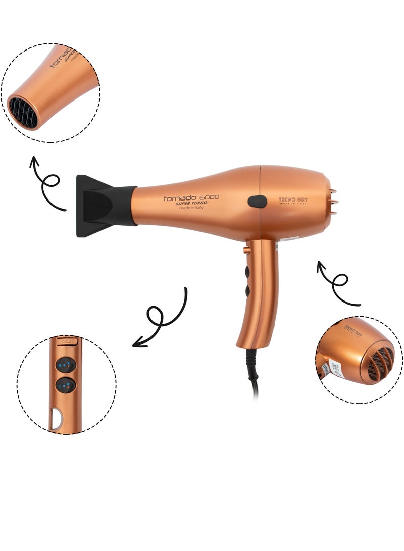 تكنو دراي  مجفف شعر برتقالي سوبر تربو 6000 - Image 5
