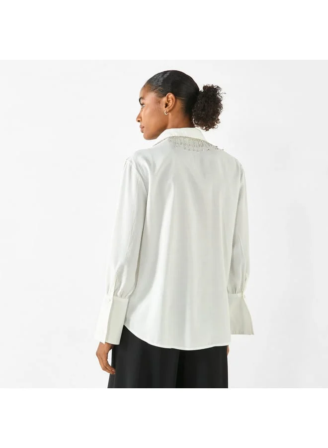 Iconic Iconic Embellished Shirt with Long Sleeves
