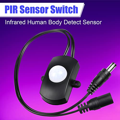 Hortsun 3 Pieces DC 5V-24V 5A PIR Motion Activated Sensor Light Switch Occupancy Motion Sensor with DC Coupler Cable for Party LED Strip Light - Image 4