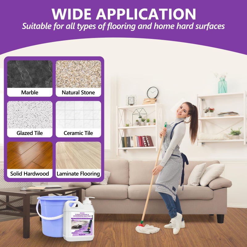 USKICH Floor Cleaning Solution- 85 FL OZ-Floor Cleaner for Mopping with Tineco,Deep Cleaning &Deodorizing for Roborock,Compatible with Saros Series,S8/S7 Series,Q Revo/Q Series,iFLOOR Series Wet Dry Vacuum - Image 5